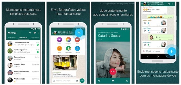 Mensagens instantâneas e videochamada com o WhatsApp