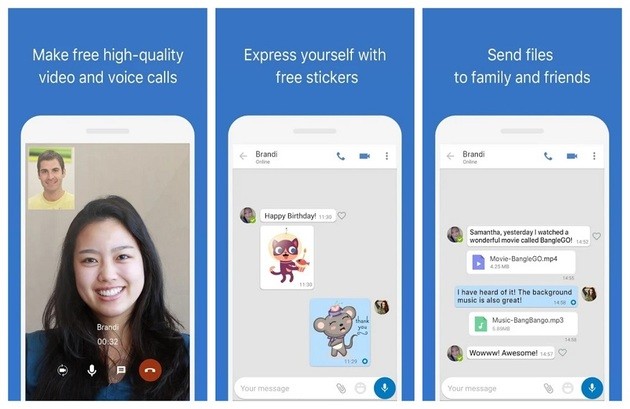 Mensagens instantâneas e videochamada com o imo