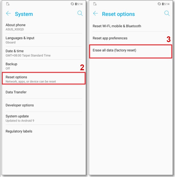 Como reiniciar um smartphone Asus