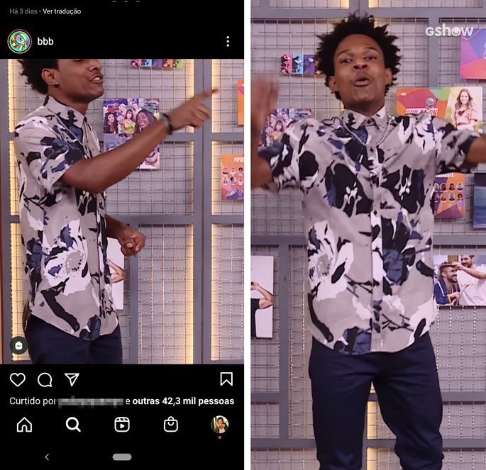 Vídeo do Reels no feed do Instagram e em tela cheia