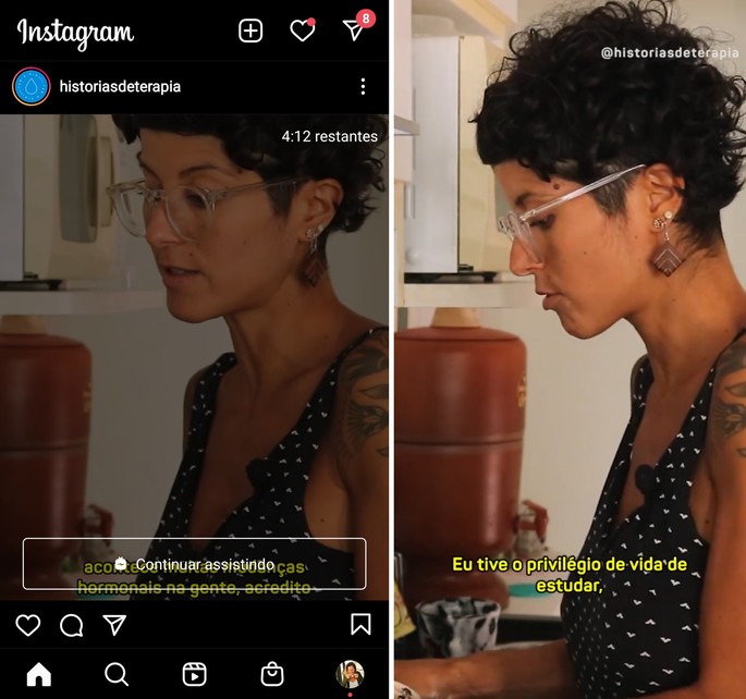 feed do Instagram no modo noturrno