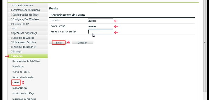 mudar senha wifi