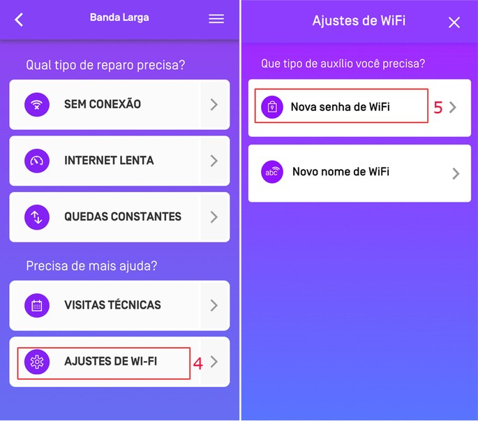 mudar senha wifi